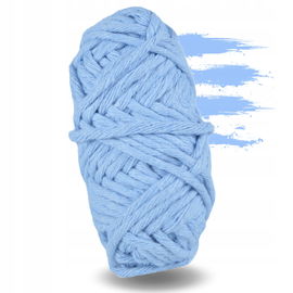 Sznurek do makramy bawełniany skręcany 3mm 20m błękitny
