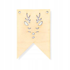 DREWNIANY PROPORCZYK GIRLANDA BANER ZAWIESZKA DO POKOJU JELONEK RENIFER