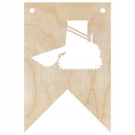 DREWNIANY PROPORCZYK GIRLANDA BANER ZAWIESZKA DO POKOJU KOPARKA SPYCHACZ