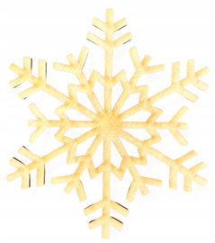 DREWNIANA ŚNIEŻYNKA ŚNIEG DEKOR OZDOBA DEKORACYJNA DECO ZE SKLEJKI 10CM