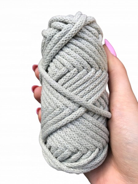 Sznurek do makramy bawełniany 5mm 20m PLECIONY Z RDZENIEM oliwkowy