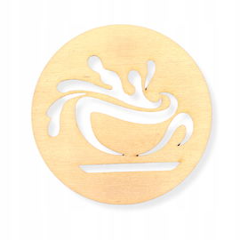 DREWNIANA PODKŁADKA PODKŁADKI PODSTAWKA POD KUBEK DECOUPAGE ZE SKLEJKI 10CM