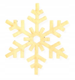DREWNIANA ŚNIEŻYNKA ŚNIEG DEKOR OZDOBA DEKORACYJNA DECO ZE SKLEJKI 10CM
