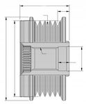Alternator - sprzęgło jednokierunkowe Hella 9XU 358 038-851