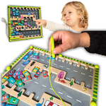 TABLICA DO NAUKI ALFABETU PARKING Z AUTKAMI ZABAWKA EDUKACYJNA ROZWOJOWA 30x30cm