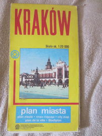 retro mapa samochodowa plan miasta Krakow PPWK 1990 CIP nr katal. 33-124-09