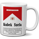 ŚMIESZNY KUBEK Z NADRUKIEM DO KAWY KUBEK Z NAPISEM KUBEK SZEFA - NA PREZENT