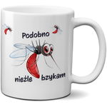 ŚMIESZNY KUBEK Z NADRUKIEM - PODOBNO NIEŹLE BZYKAM - PREZENT DLA KAŻDEGO FACETA