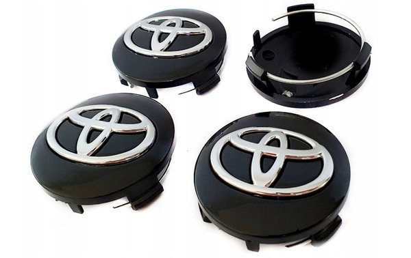 Dekielki Toyota czarne 57mm. Komplet 4szt.
