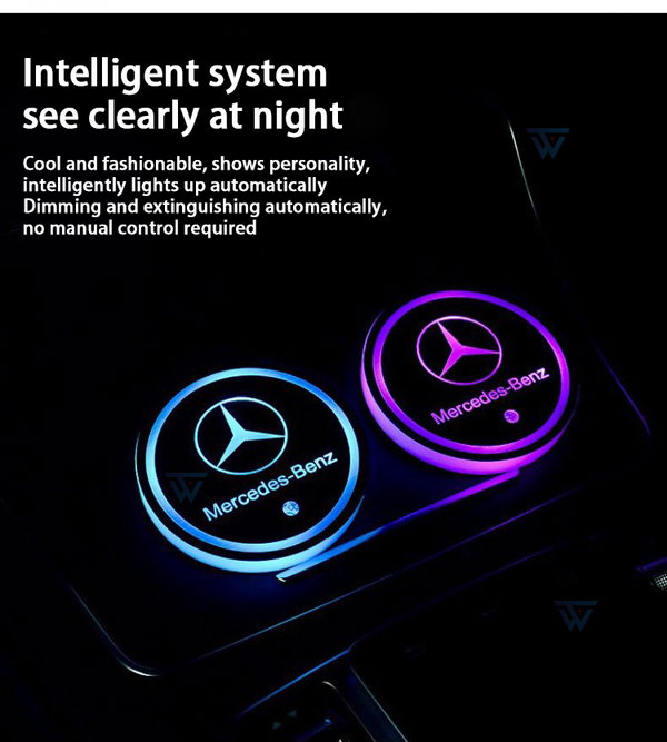 Świecące podstawki LED pod kubek Mercedes