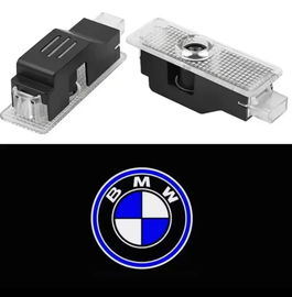 Projektor LED z logo BMW do podświetlenia drzwi, zestaw z przejściówkami.