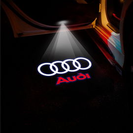 Projektor LED z logo AUDI do podświetlenia drzwi, zestaw z przejściówkami.