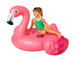 Dmuchany materac leżanka na basen plażę wodę, duży flaming róż Intex