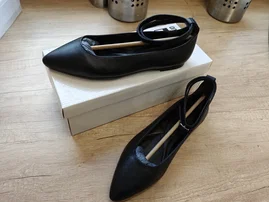 Baleriny skórzane buty damskie Answear LAB czarne rozmiar 38