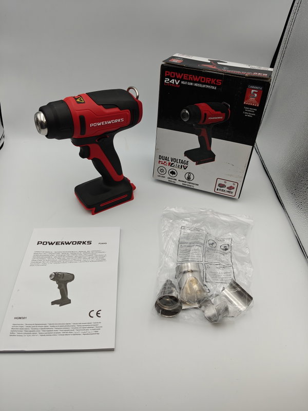 Dmuchawa gorącego powietrza Opalarka Powerworks P24HG 24 V (bez akumulatora)