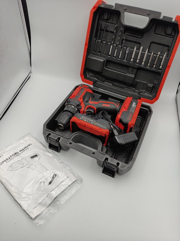 SUNDPEY Wiertarko-Wkrętarka 21V Zestaw 2x2000mAh 45Nm 18+1 Biegów