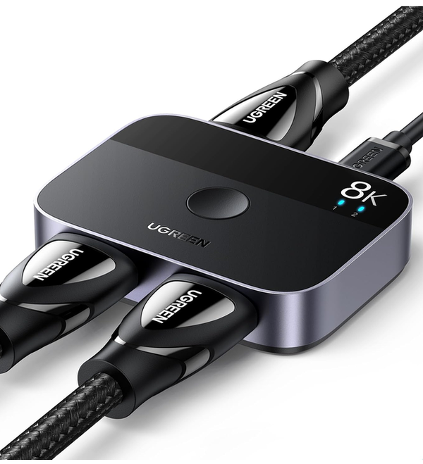 UGREEN Przełącznik HDMI 8K@60Hz 1 In 2 Out / 2 In 1 Out aluminium