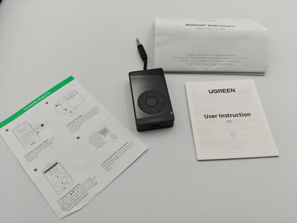 UGREEN BT503 Nadajnik odbiornik Bluetooth 5.3 AUX jack 3,5 mm aptX ekran