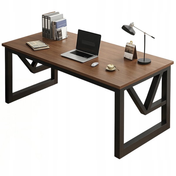 Biurko gamingowe komputerowe nowoczesne ciemny buk loft industrialne 120 cm