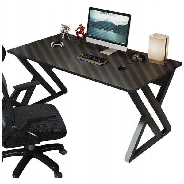 Biurko komputerowe gamingowe czarne nowoczesne dla gracza stół loft 120 cm