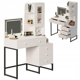 Toaletka kosmetyczna do makijażu i wizażu z lustrem LED glamour loft