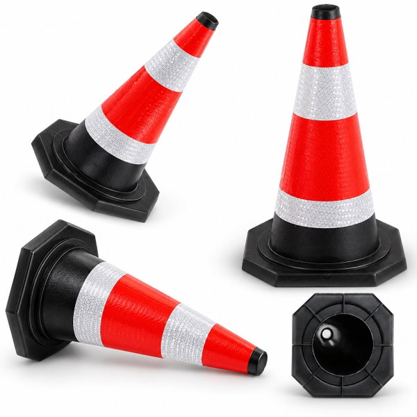 Pachołek bezpieczeństwa z pasami odblaskowymi 60 cm
