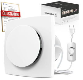 Cichy wentylator wyciągowy z regulatorem prędkości o zmiennej wydajności, 100mm