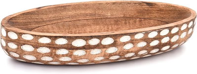 MISA Z DREWNA MANGO Miska etnic etno boho na przekąski biżuterie 35 cm