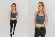 SHEIN dzianinowa BLUZKA CROP TOP wygodna MODNA szara _ XXS