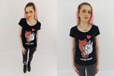 BELLA + CANVAS bawełniana BLUZKA KOSZULKA z printem MISIE black NOWA _ M