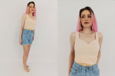 BOOHOO elegancka BLUZKA CROP TOP na lato MODNA  NOWA _ 34