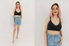 ZARA sweterkowa BLUZKA CROP TOP na lato MODNA w melanż _ S