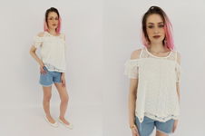 PRIMARK koronkowa BLUZKA z odkrytymi ramionami BOHO _ 38