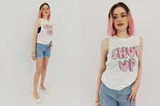 NARA dresowa BLUZKA KOSZULKA TANK na lato NAPIS print _ S/M