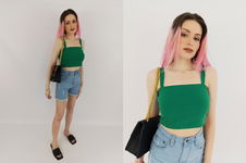 THE FASHION BIBLE elastyczna BLUZKA CROP TOP na lato MODNA _ 38
