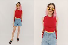 SHEIN dresowa BLUZKA CROP TOP z marszczeniami MODNA _ 34