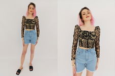 SELECT siateczkowa BLUZKA CROP TOP gorsetowa CĘTKI _ XS