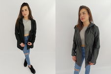 NEW LOOK czarna KURTKA PARKA wiatrówka WYGODNA z kapturem _ S