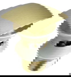 KOREK DO UMYWALKEK Z PRZELEWEM KLIK KLAK KWADRAT ZŁOTY