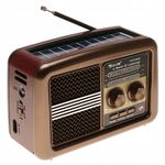 Radio RETRO Przenośne Głośnik TF MP3 USB Solar BLUETOOTH LATARKA 3871