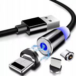 KABEL MAGNETYCZNY 3w1 do Iphone Micro USB TYP C