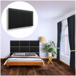PANEL ŚCIENNY TAPICEROWANY NA ŚCIANĘ MAGIC VELVET CZARNY 50X30 30X50