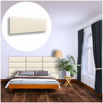 PANEL ŚCIENNY TAPICEROWANY NA ŚCIANĘ MAGIC VELVET KREMOWY 50X30 30X50