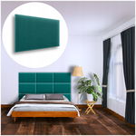 PANEL ŚCIENNY TAPICEROWANY NA ŚCIANĘ MAGIC VELVET TURKUSOWY 50X30 30X50