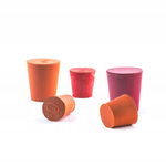 10 x Korek gumowy naturalny do kolb probówek czerwony śr. 26X19mm wys. 26mm