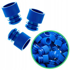 KOREK ZATYCZKA DO PROBÓWEK FIOLEK PLASTIKOWY ROZPOROWY NIEBIESKI 16mm x50