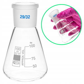 Kolba Erlenmeyera stożkowa szklana 100 ml szlif 29/32 śr. 64mm / wys.100 mm