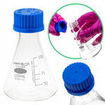 Szklana Kolba Erlenmeyera Boro 3.3 poj. 100 ml nakrętka GL25 z wkładką PTFE