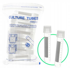 Probówki hodowlane sterylne 17x100 mm PP 15ml skalowana z nakrętką op.25szt