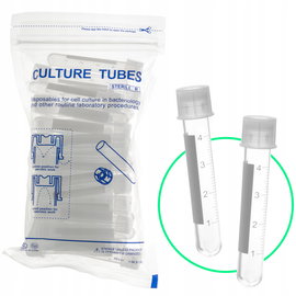 Probówki hodowlane sterylne 12 x 75mm PP skalowana 5ml z nakrętką op.25 szt